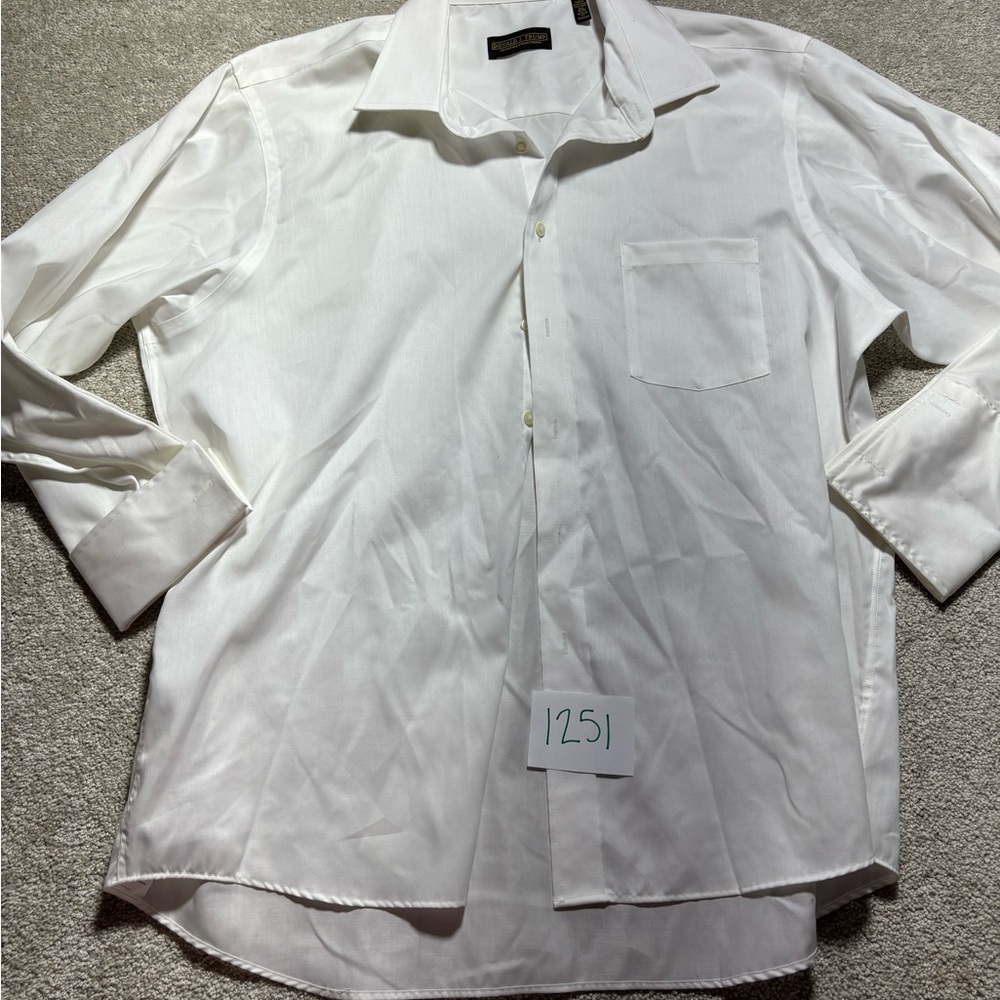 Donald Trump Signature Collection Button Up Shirt‎ Men's 17.5 32/33 Striped